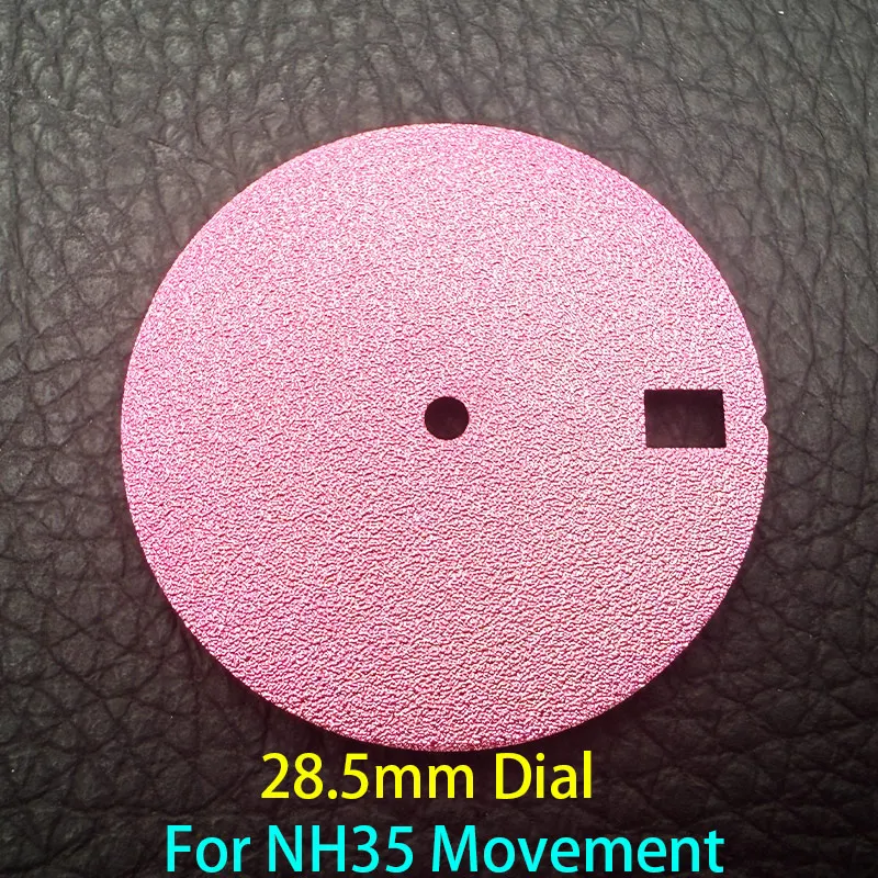 Customized 28.5mm nh35 sand gold patterned Dial For NH35 NH36 7S26 Movements Calendar Week Display Window Watch Dials Face Parts