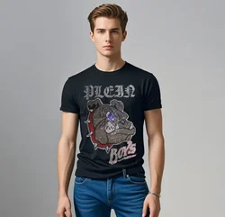 Plein ali brand Slim Fit T-Shirts Tee Shirt Homme Diamond Outfits T Shirt Men Short Sleeve Streetwear Men