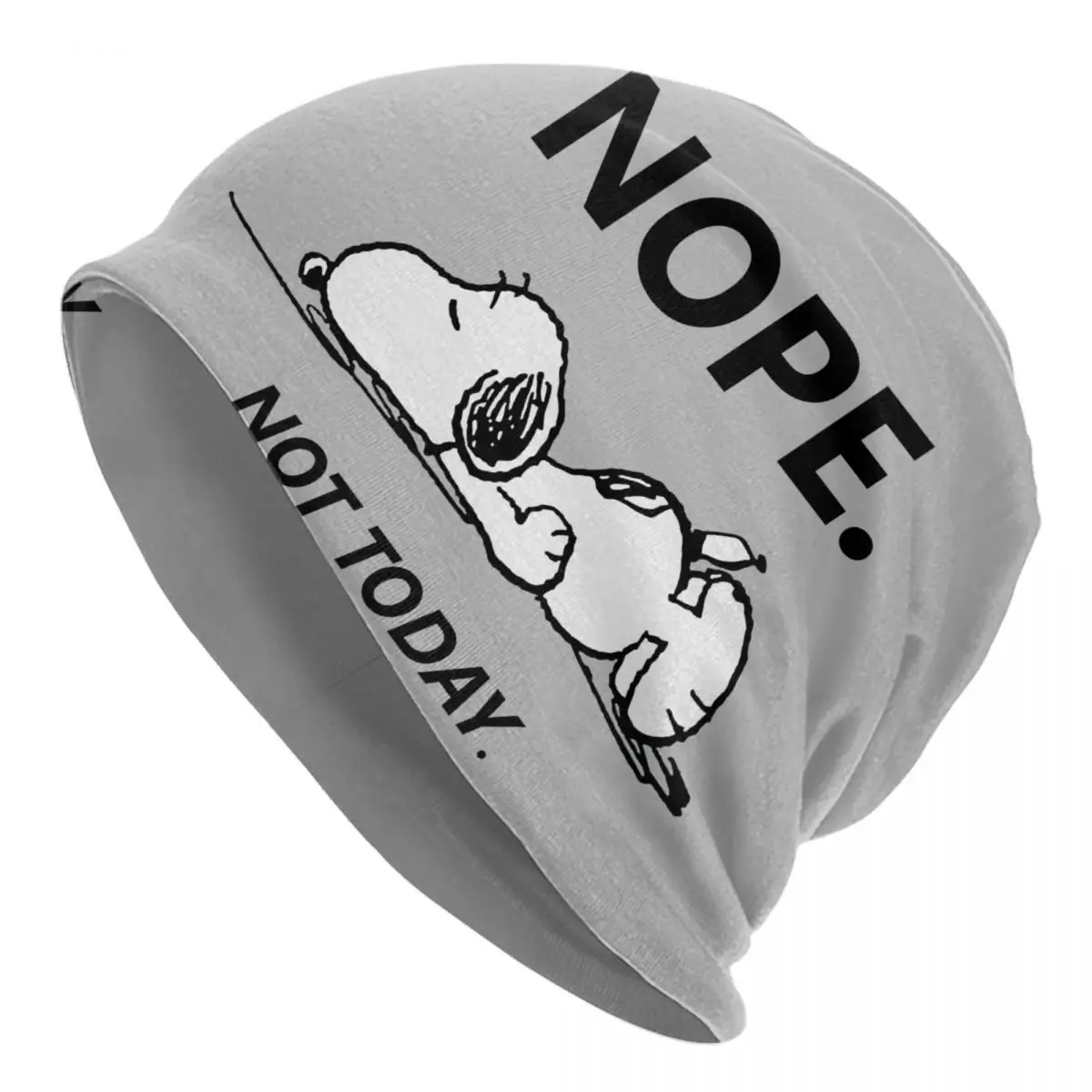 Custom S-Snoopys Nope Not Today Bonnet Hats Hip Hop Knitting Hat For Men Women Warm Winter Skullies Beanies Caps