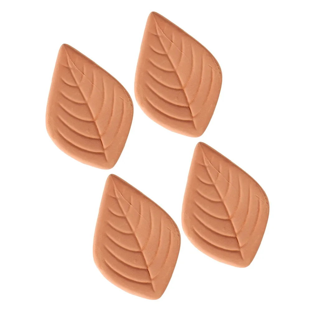 4 Piezas de Conservadores de Azúcar de Terracota en Forma de Hoja, Reutilizables, Suavizantes de Azúcar Moreno, Conservadores de Humedad para Contenedores de Alimentos, Compactos