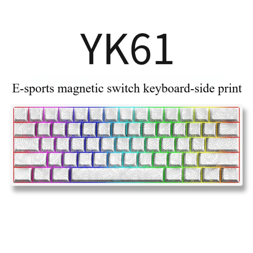 YK61 Magnetic Switch Mechanical Keyboard Rapid Trigger Wired South Postition RGB Hot Swap Gaming Keyboard PBT DYE-SUB Keycap