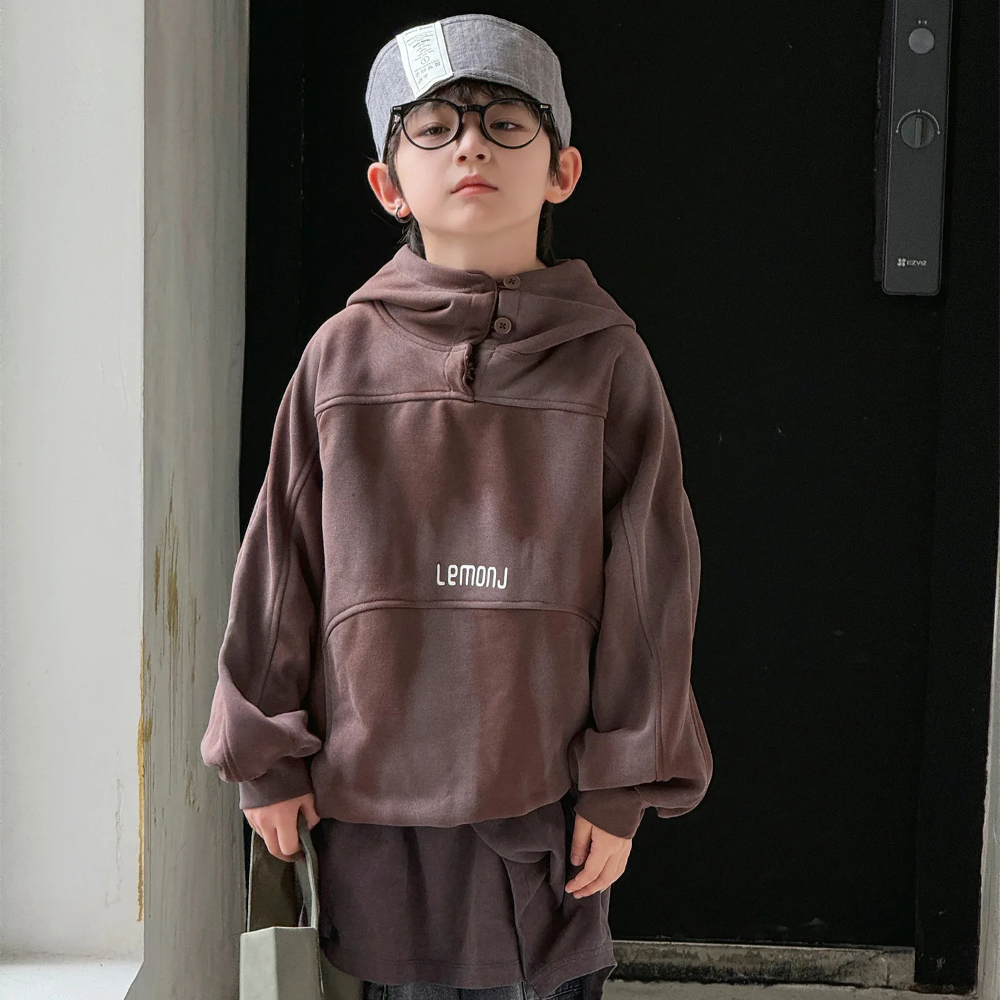 2024 Autumn Korean Edition New Letter Handsome Hoodie for Middle aged Children