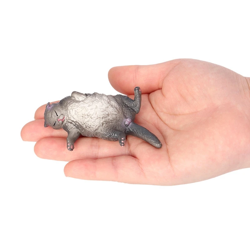 ‌Realistic Sleeping Cat Model Cute Pet Kitten Desk Mini Size Ornament Home Decoration