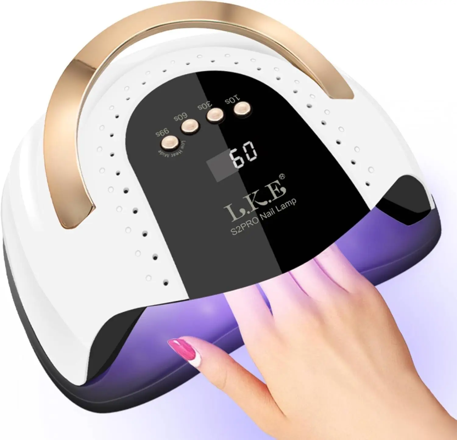 

268W UV LED Nail Lamp with 4 Timers, Automatic Sensor, and 57Pcs Lamp Beads for Gel Polish Drying