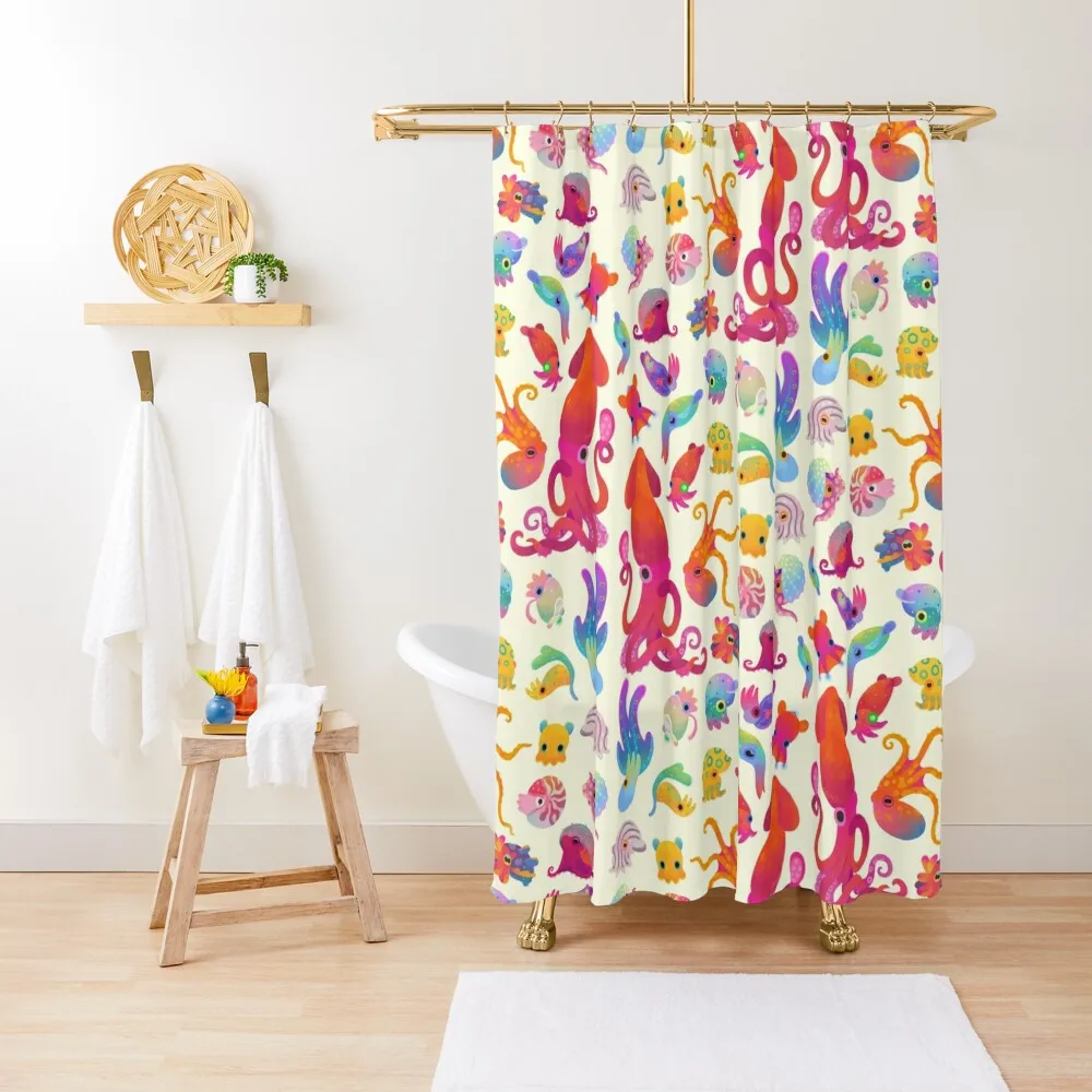 

Cephalopod - pastel Shower Curtain Modern Showers For Bathroom Bathroom Shower Set Bathroom And Shower Curtain