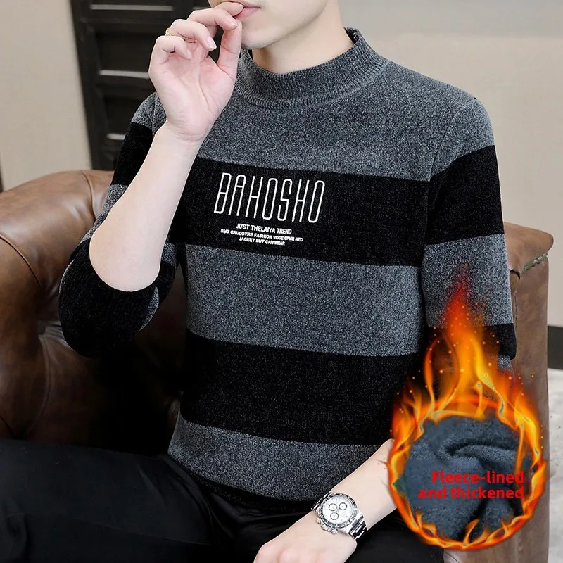 

Мужской трикотаж Thiened Letter Color Blo Chenille Fce на подкладке средней длины Ne, теплый базовый слой, модное полиэфирное волокно