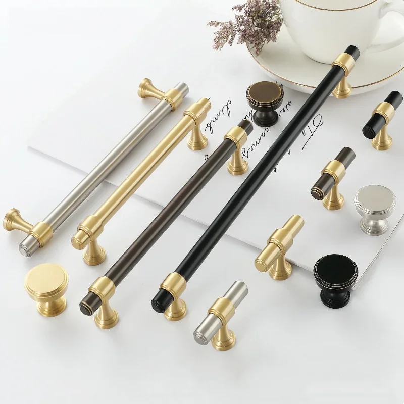 Brushed Silver Brass Furniture Pull Handles Long Bar Coffee Cabinet Handles Door Drawer Knobs Kitchen Wardrobe Cupboard Pulls