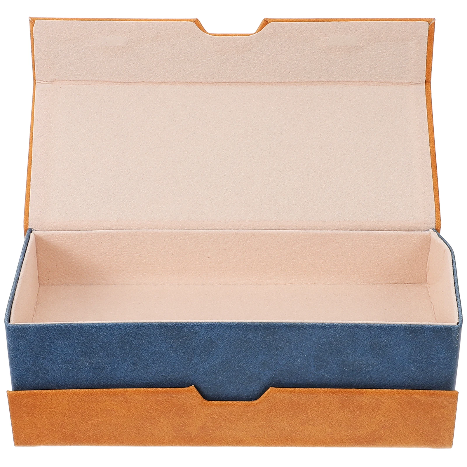 

1pc Glasses Case Eyeglasses Box Eyewear Holder Double Layer Compact Organizer Travel Business Dustproof Foldable for Men Women