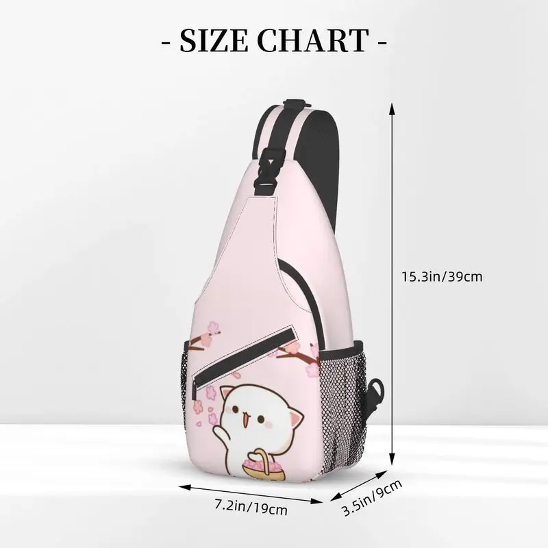 Kawaii Mochi kot brzoskwinia i Goma Crossbody plecak na ramię mężczyzn niestandardowe torba na klatkę piersiowa na ramię do podróżnego plecaka