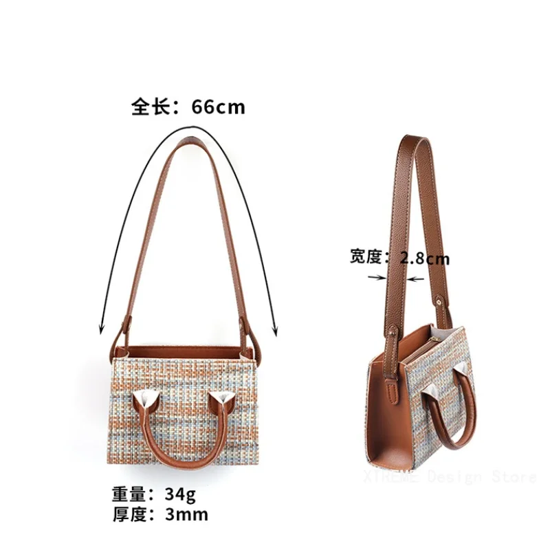66cm Detachable Bag Handle Replacement Bag Strap Luxury Women Soft Leather Shoulder Strap Bag Accessories Lychee Pattern Strap