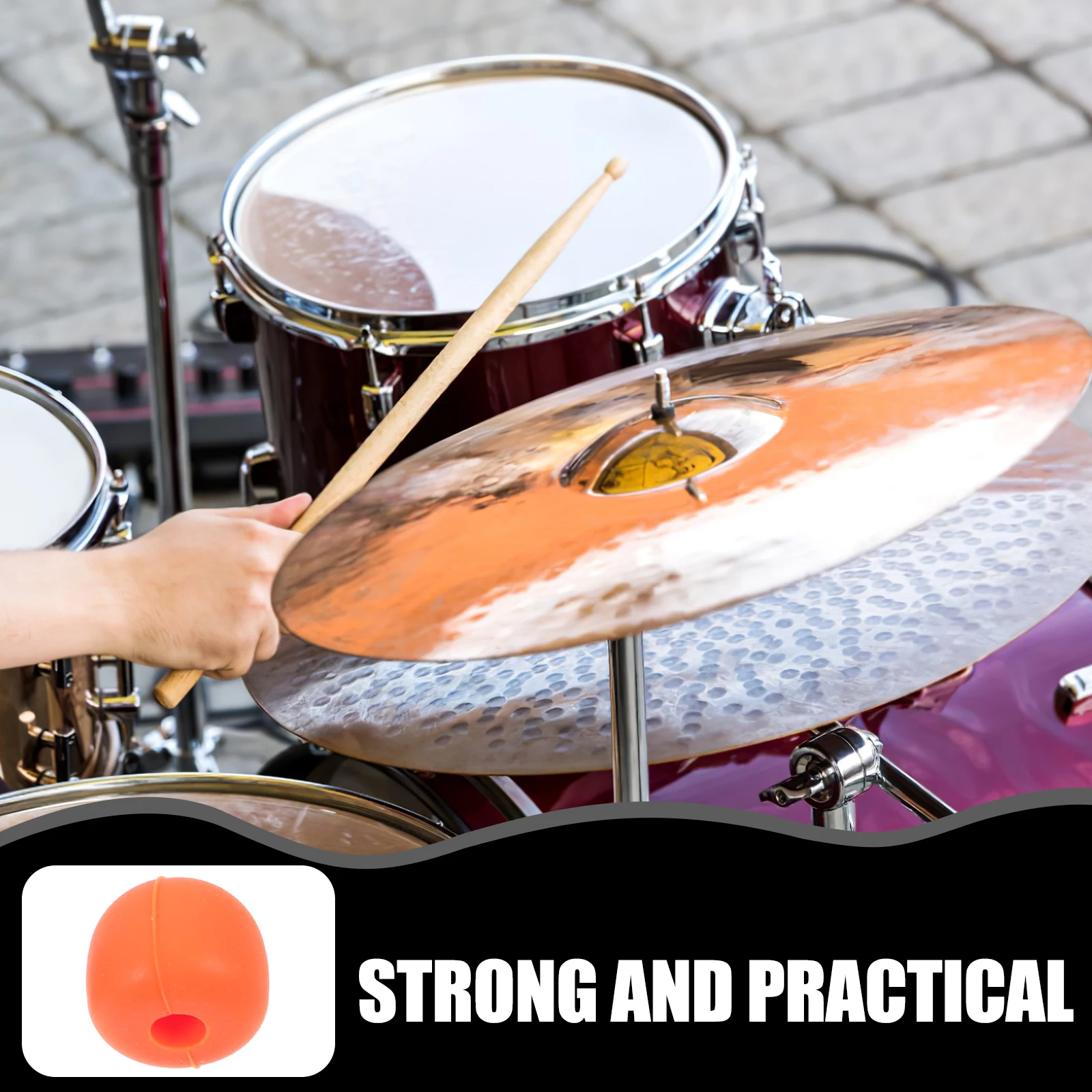 

2Pairs Silicone Drumstick Silent Tips Noise Reducing Mute Caps Drum Practice Instrument Accessories Caps Drum Accessories