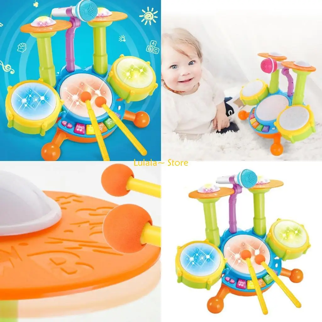 

Ударная установка Y4QA для детей с подвижным рабочим микрофоном для исполнения множества различных функций и занятий. с