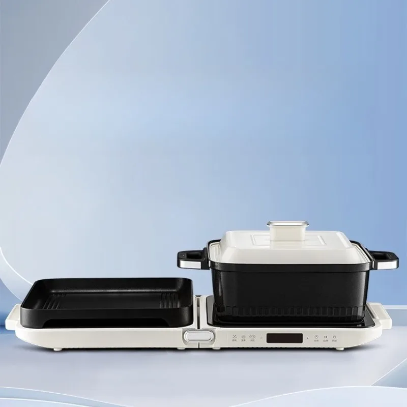 Multifunctional pot, folding cooking pot, steamed barbecue meat rinse integrated eating plate