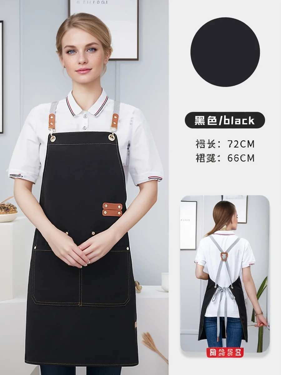 Wasserdichte Küchenschürze, professionelle Küchenschürze, Restaurant, Geschäft, Kellner, Arbeitsuniform, Damen/Herren, mit Taschen, Reinigungsschürze – Detail 8