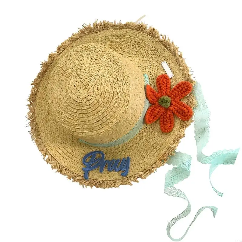 Lovely Flat Top Straw Hat With Ribbon Embellishment For Casual And Prom Wear 6XDA