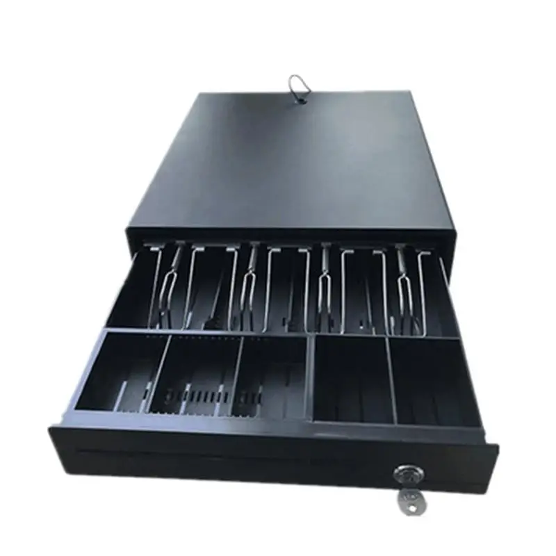 Removable Cash Drawer Box With RJ11 Key Three-gear Lock 5 Grid Coin+ 4 Bill Tray With Clip Supermarket Classify Organizer