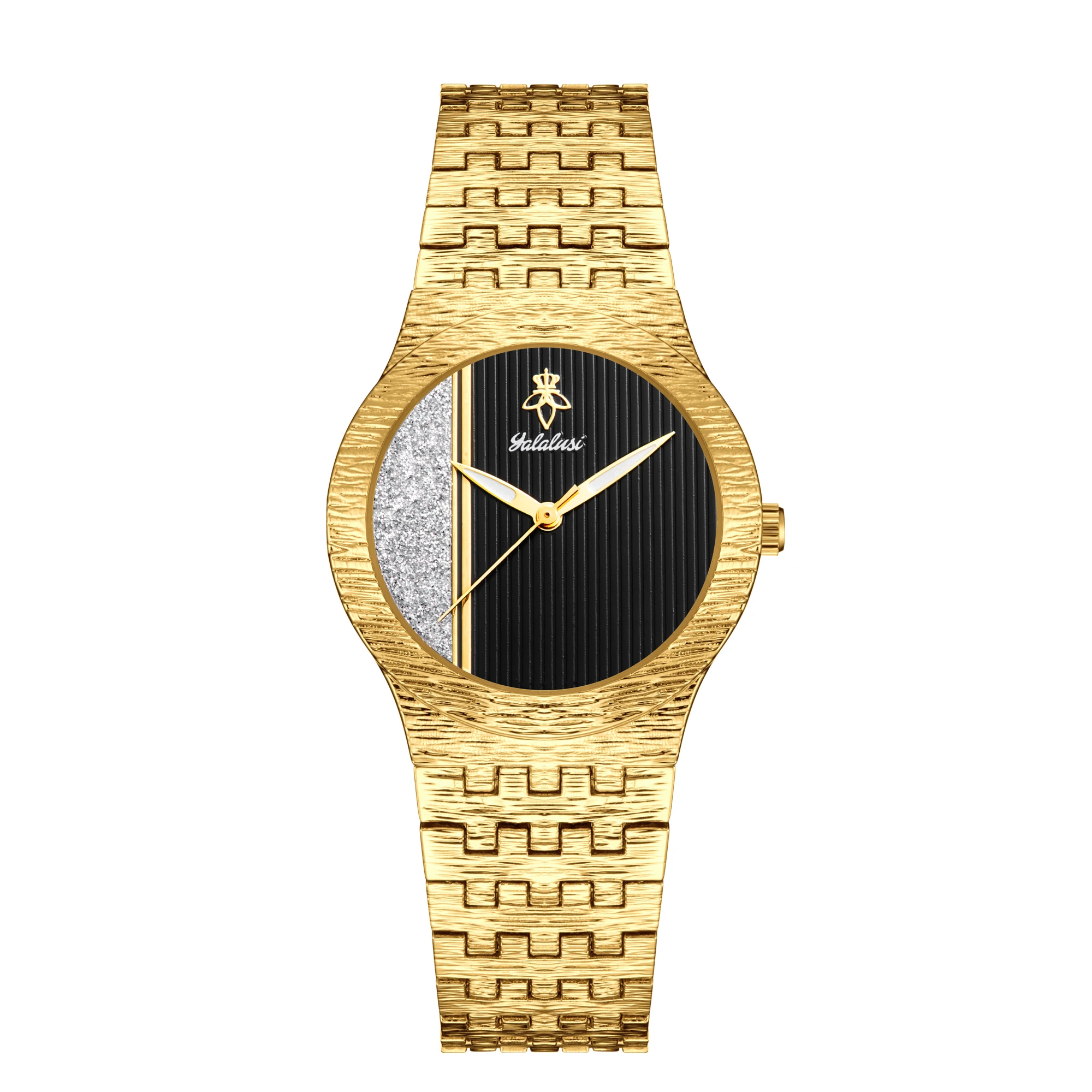 YaLaLuSi Modische Runde Glitzernde Mehrfarbige Quarzuhr mit Stahlarmband – Lässiger Unisex-Zeitmesser, Perfekt als Geschenk Reloj – Detail 9