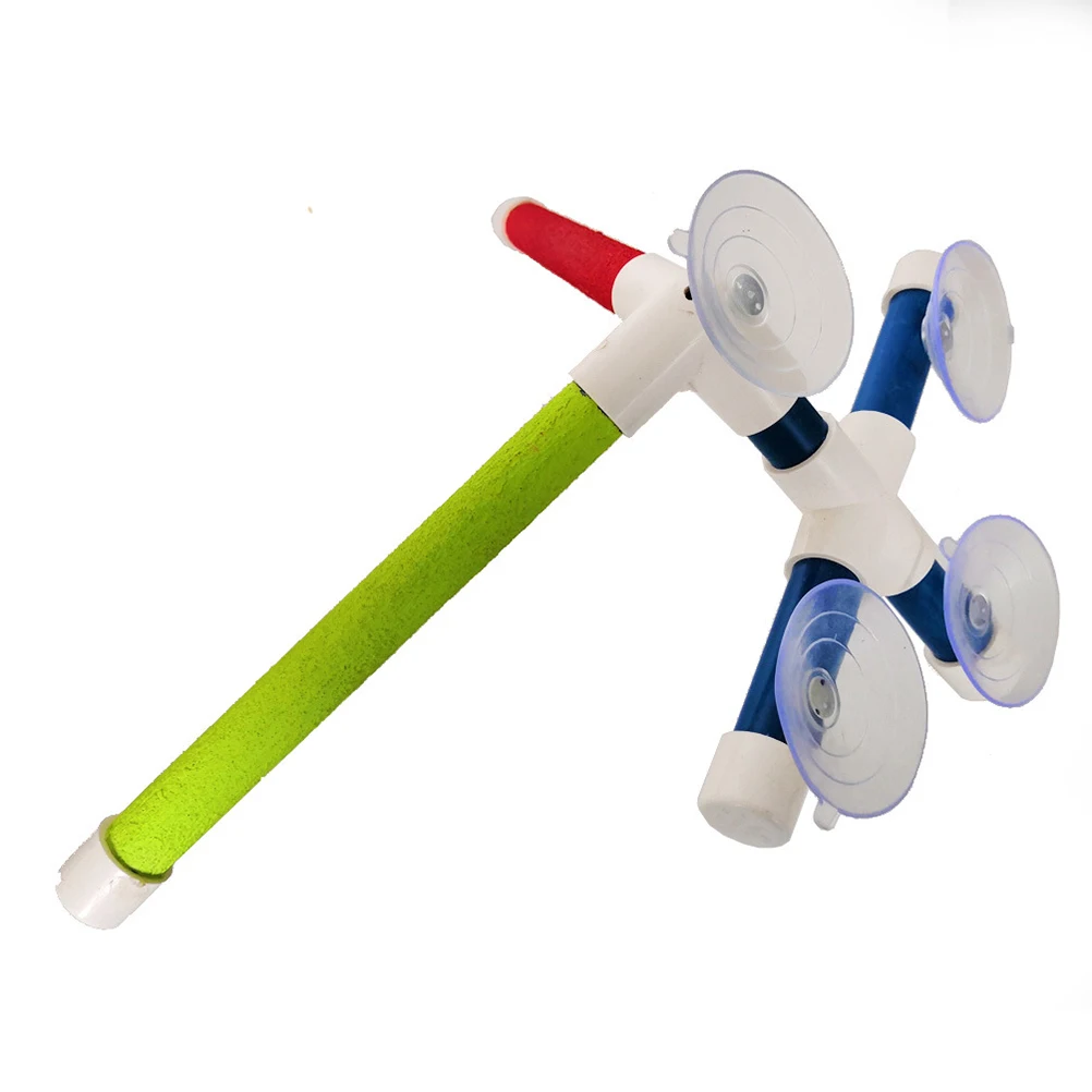 

Pet Suction Cup Double Stand Bar Bird Toy Parrot Climbing Stick Rod Training Eco Material Durable Use Home Office Pet Shop Small