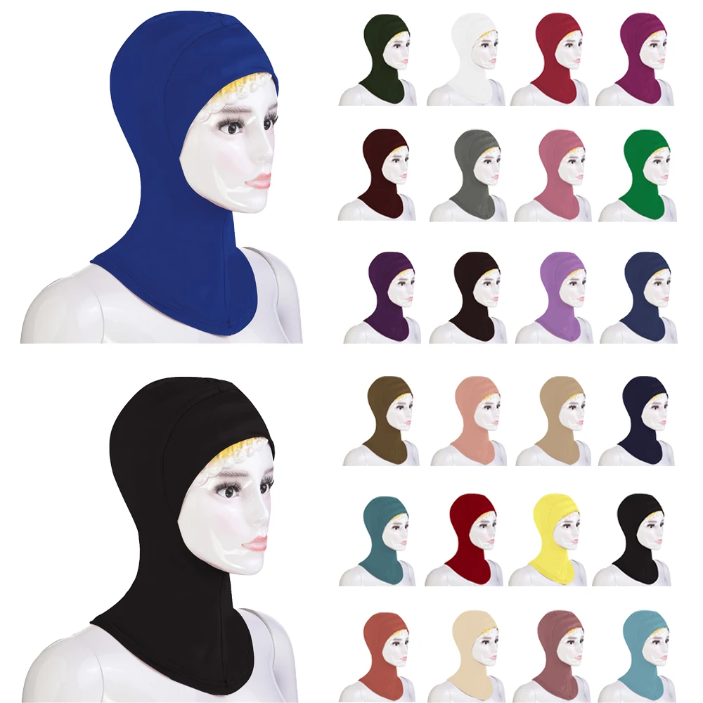 Underscarf Stretch Bonnet Hat Women Muslim Overhead Hijab Inner Scarf Beanies Turban Islamic One Piece Amira Under Scarf Cap Hat