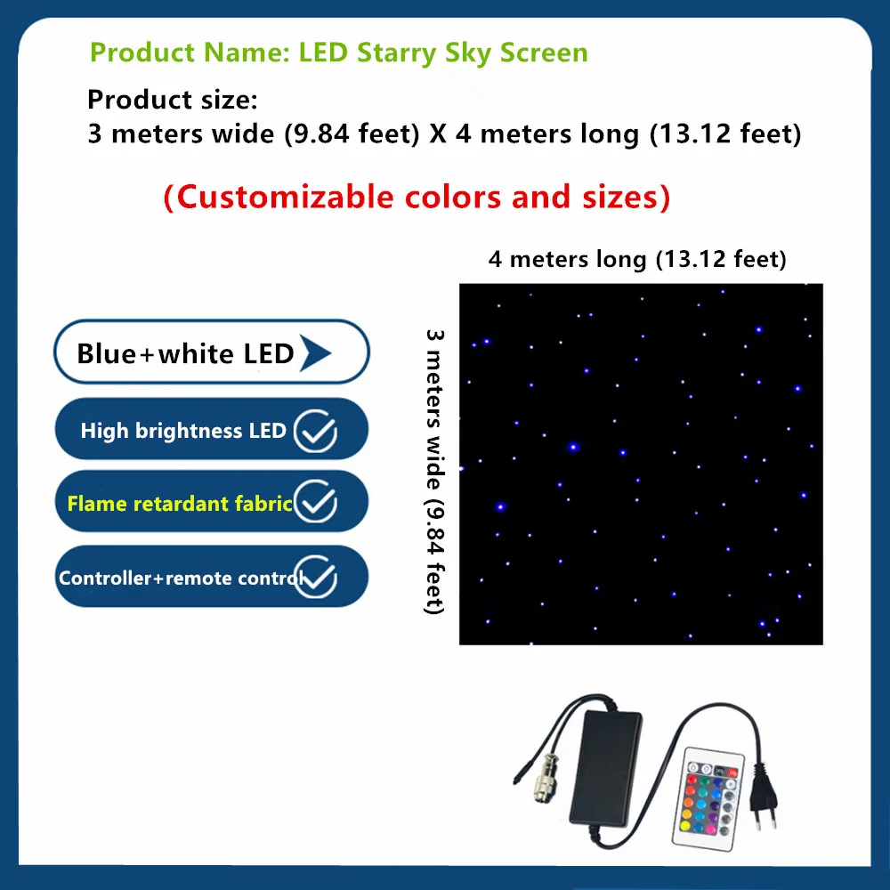 

Top Quality LED Backdrop LED Star Cloth Starry Sky Curtain DMX Control For Stage Pub DJ Wedding Event Show