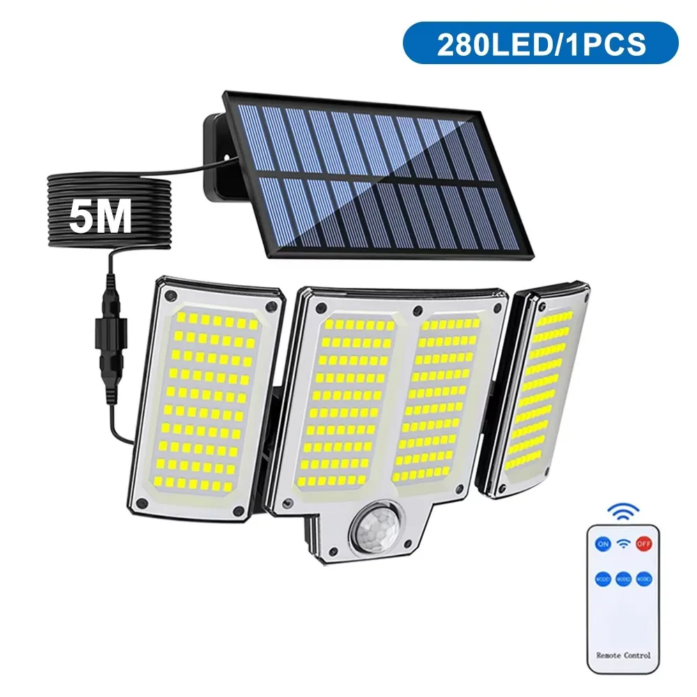 Buiten LED Solarlamp Superhelder Bewegingsmelder Sterke LED Tuinmuurlamp IP65 Waterdicht 3 Werkmodi Veranda Verlichting