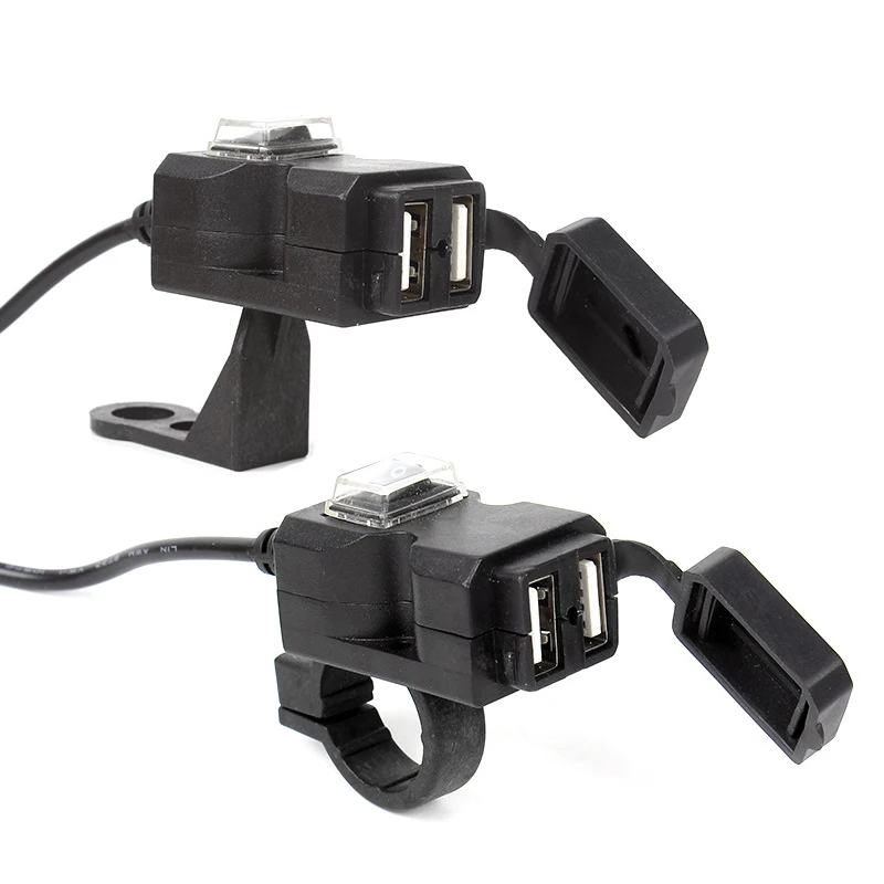 

Motorcycle Waterproof 9-24V Dual USB 1A / 2.1A Port Charger Motorbike Handlebar Charger Cable Suitable for Motorcycles