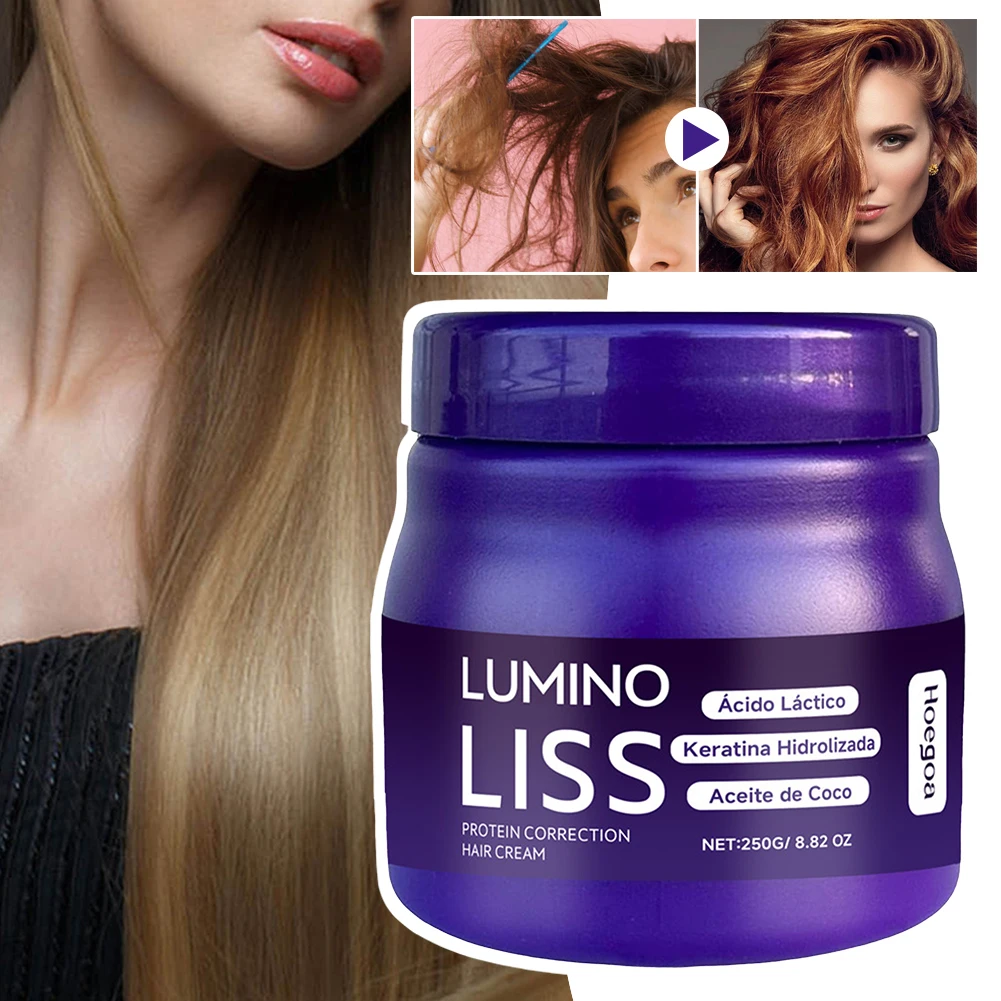 250g Protein Straight Hair Cream Natural Silk Gloss Straightening Increase Shine Replenish Hair Nutrition Cream Hair Care