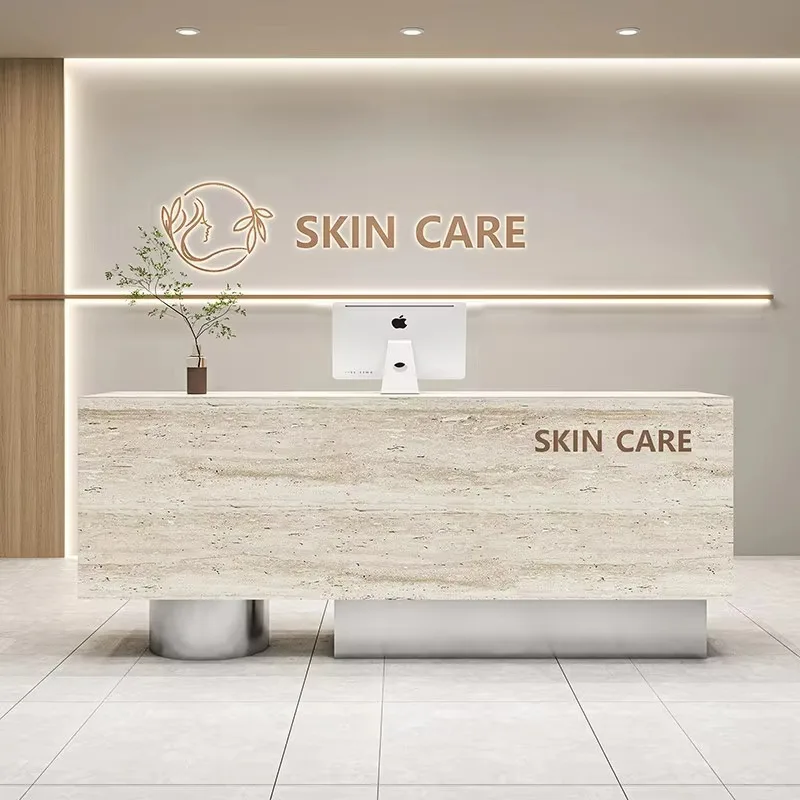 ^Welcome Hotel Reception Desks Unique Aesthetic Company Restaurant Reception Desks Executive Luxury Bureau Commercial Furniture