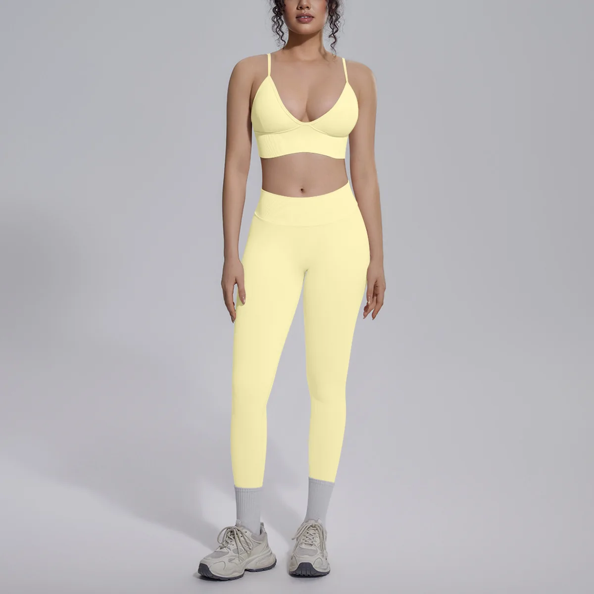 Gym Clothing Women 2Pcs Yoga Set Sports Bra High Waist Leggings Butt Lift Tummy Control Workout Tracksuit Running Fitness Suit
