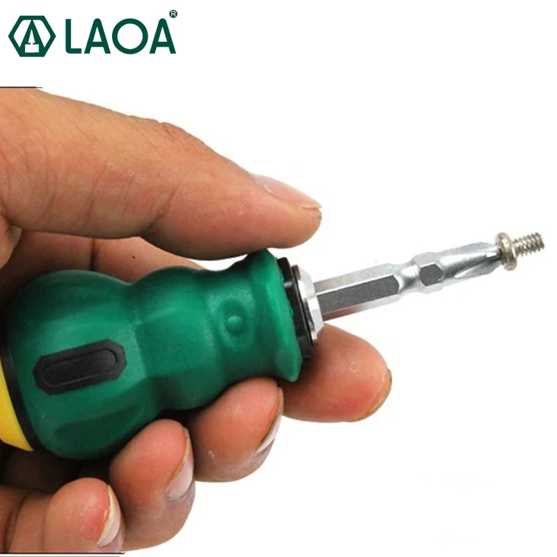 LAOA Mini Screwdriver S2 Alloy Steel Dual Purpose Screwdriver Phillips Straight Screwdriver Narrow Space PH2