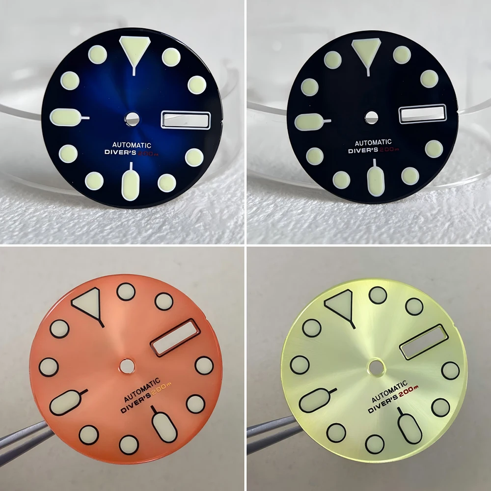 28.5mm Watch Dial Raised Applied Stick Indices High Precision Dual Date NH36 DIY Upgrade Watch Mod Parts