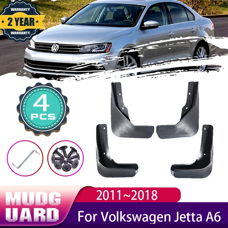 For Volkswagen VW Jetta A6 5C6 Mk6 6 2011~2018 Auto Front Rear Wheels Splash Mud Guards Mudflap Mudguard Fender Car Accessories