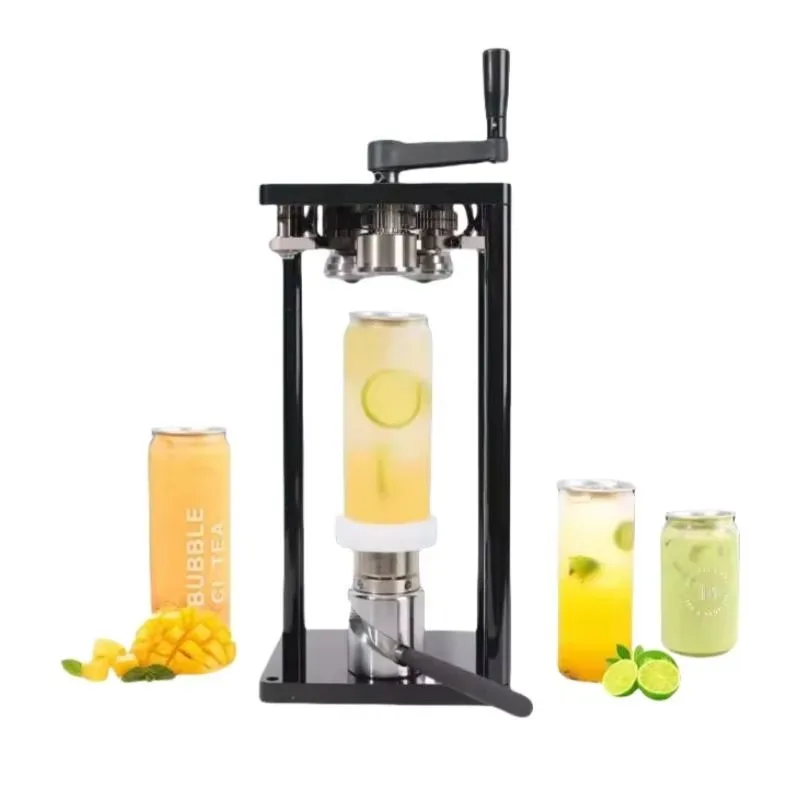 

Hot Handle Manual PET Cans Sealing Machine Height-Adjustable for Bubble Tea Juice Soda Beer Coffee Can SEALer Tray