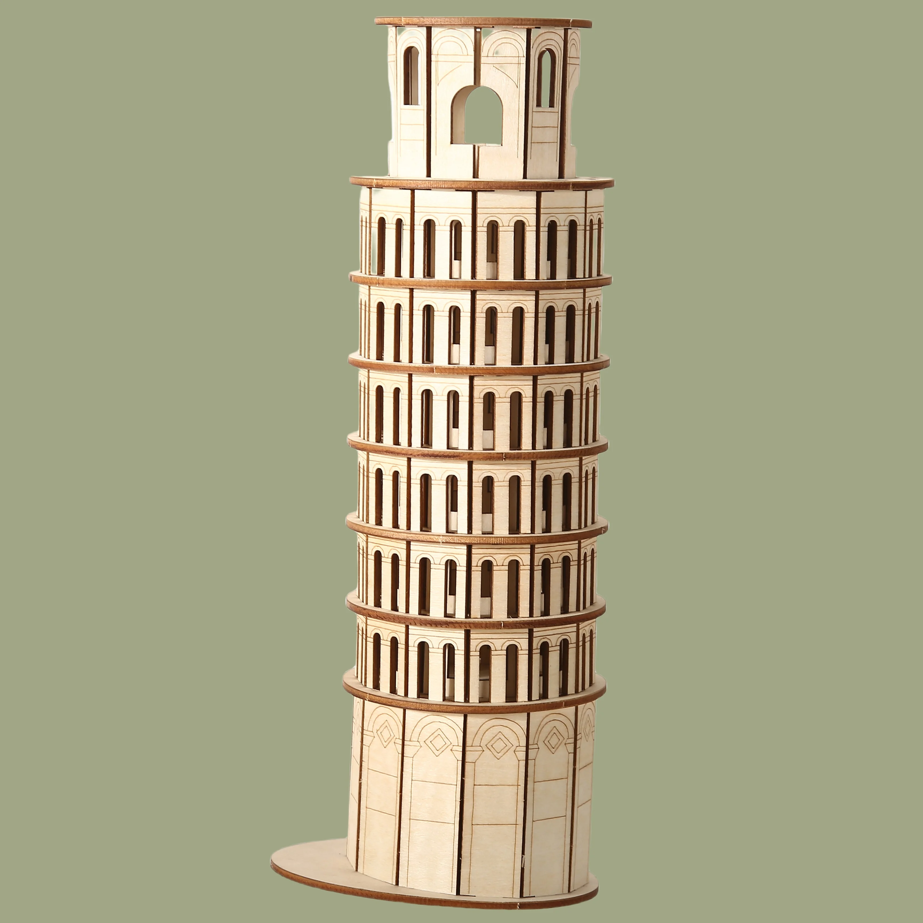 

3D Wooden DIY Three-dimensional Pisa Leaning Tower Puzzle Adult Unzip Assembling Holiday Gift Decoration Model