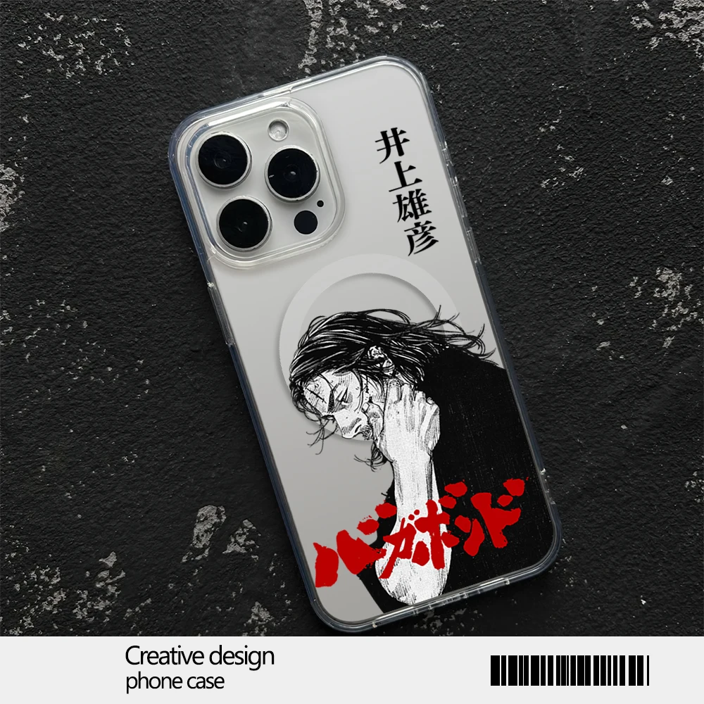 Vagabond Manga Phone Case for iPhone 12 11 13 14 15 16 Max Pro Plus Magsafe Magnetic Wireless Cover