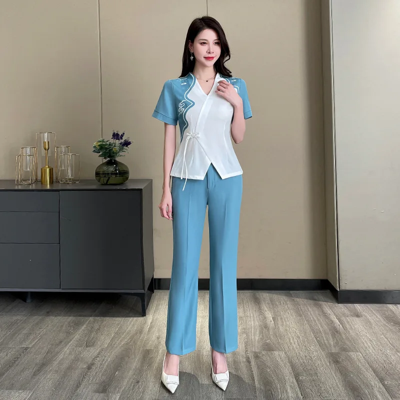 

Beautician Technician New Autumn And Winter Health Club Beauty Salon Spa Pedicure Shop Women's Two-Piece Overalls Size S-4XL