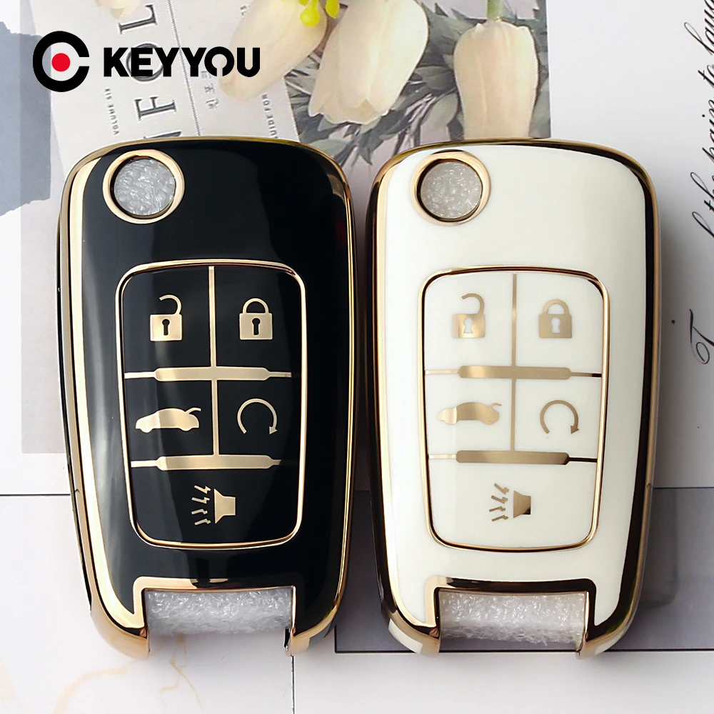 KEYYOU Soft TPU Car Key Case For Buick/Opel For Chevrolet Cruze Epica Lova Camaro Impala Aveo Malibu Sail Orlando