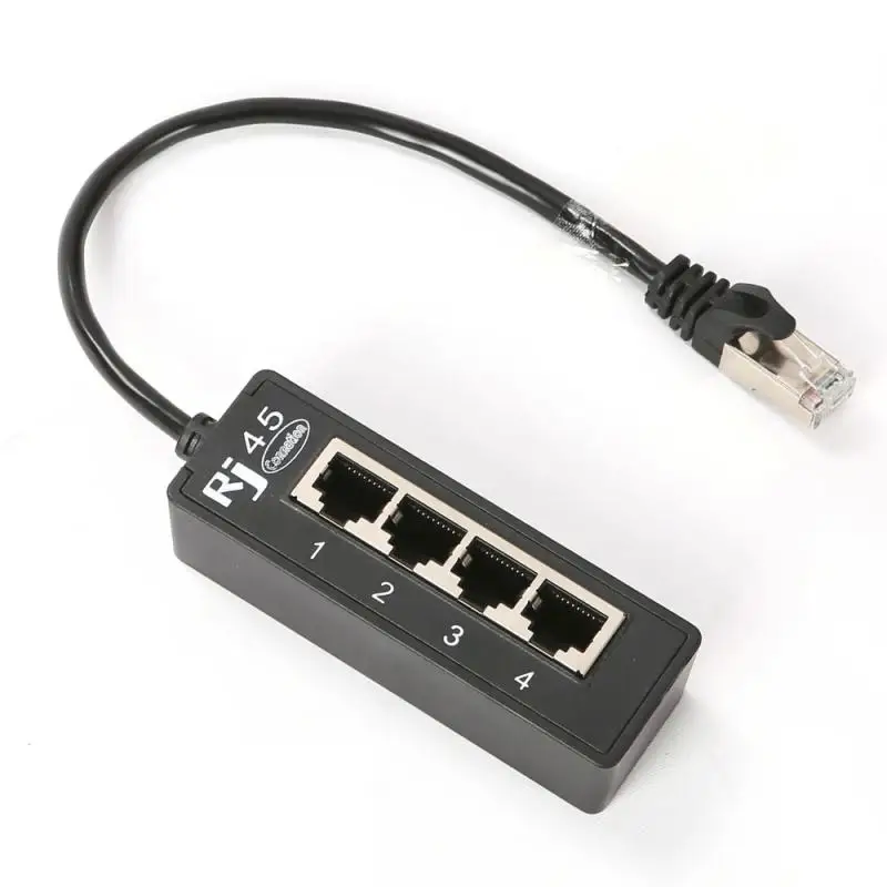 Conector Ethernet RJ45, 1 macho a 4 hembra, divisor de Puerto 2/3, extensor de red, accesorios de adaptador de Cable