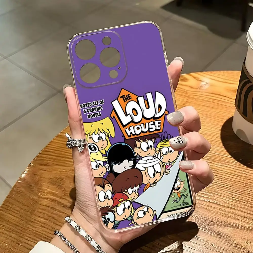 Cartoon The L-Loud House custodia per telefono per Iphone 15 Pro Max 14 Plus 11 12 Mini 13 Pro 7 8 X XR XS SE Cover posteriore trasparente