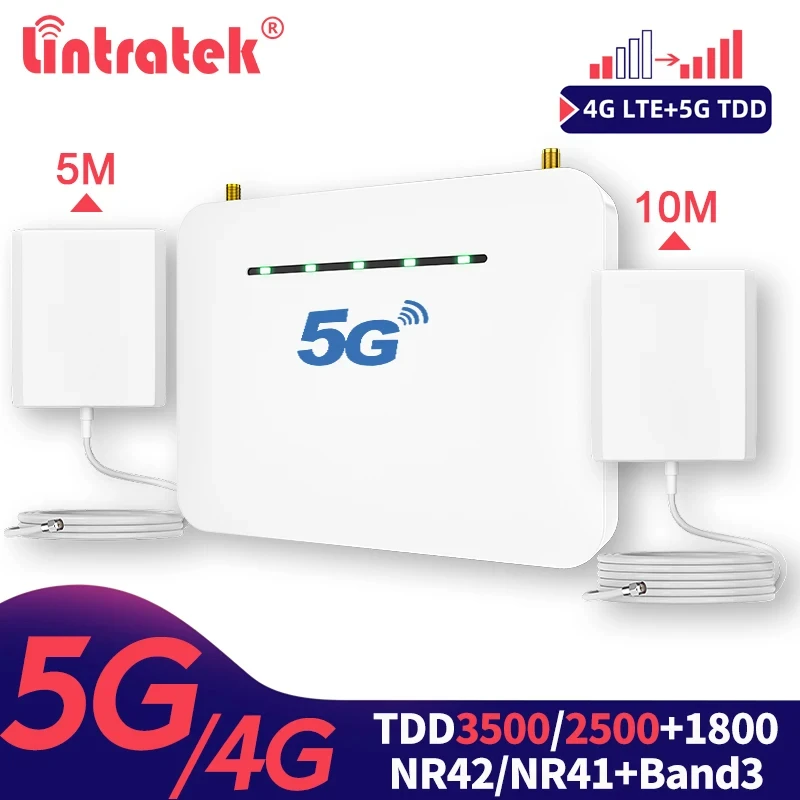 Lintratek 4G 5G Cellphones Communication Amplifier TDD 2500 3500Mhz 1800 Signal Booster LTE Band41 Band42 Band3 Signal Repeater