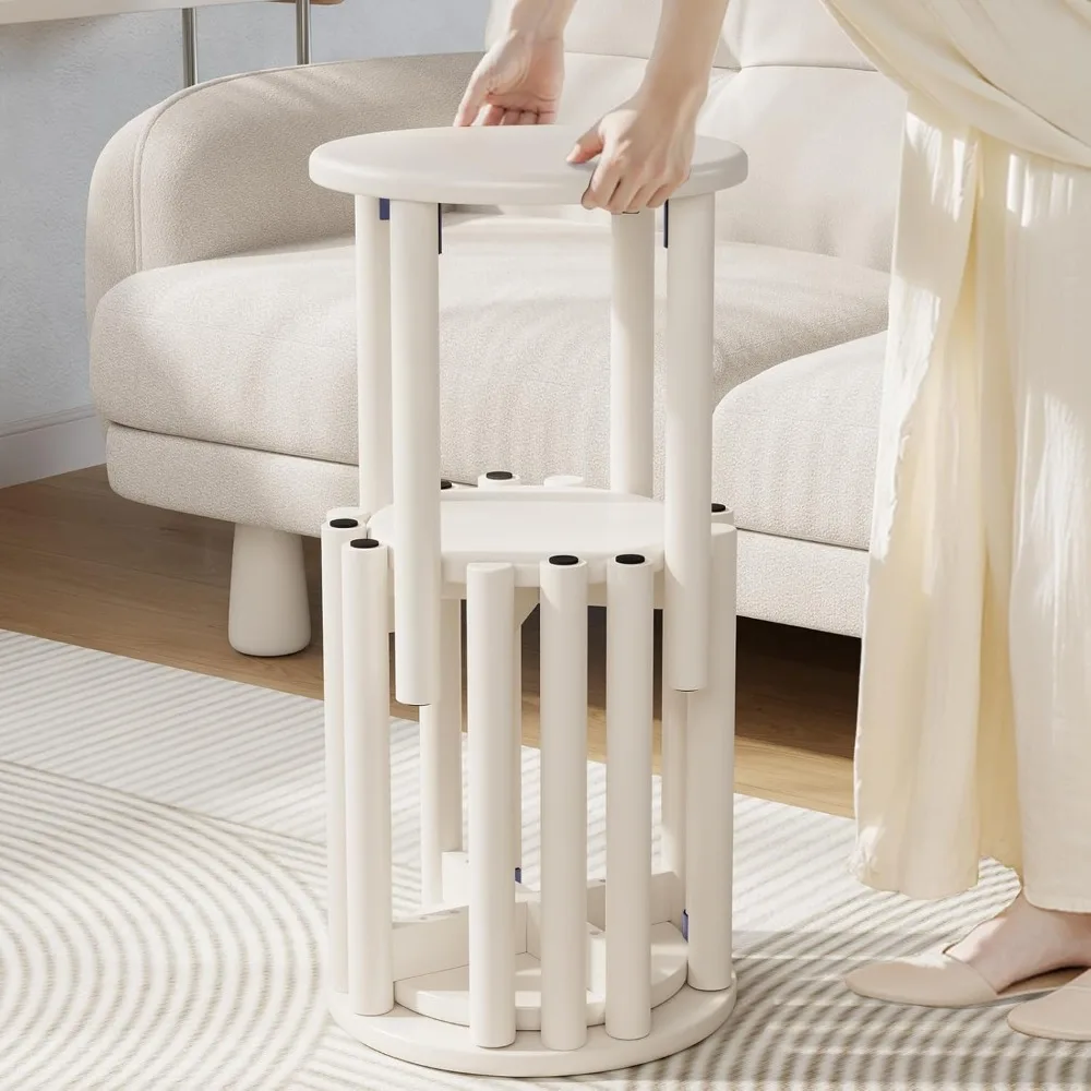 Bar Stools Set of 4, Stackable Stools,Wood Stool,18 Inch Stool,Stacking Stools,Nesting Stool,Top Stackable Round