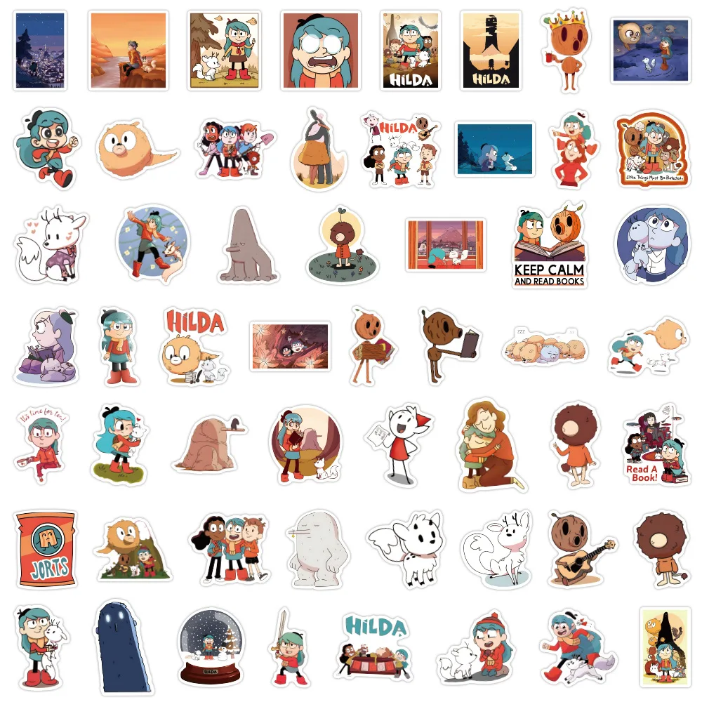 10/30/55/110PCS Cartoon Animation Hilda Stickers Adventure Comics Funny Graffiti Decal Kids Toy for Skateboard Phone Case Guitar