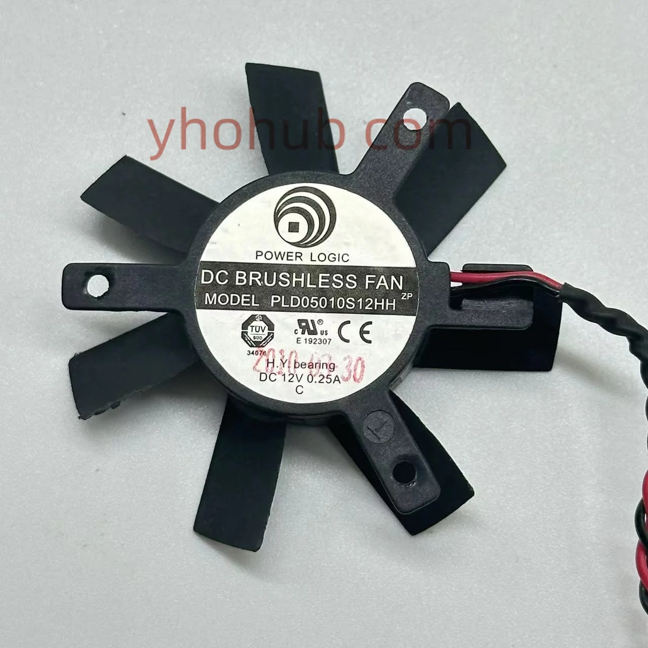 POWER LOGIC PLD05010S12HH DC 12V 0.25A Dameter 45x45mm 2-Wire Server Cooling Fan