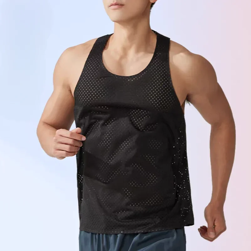 Athletics Tank Tops Summer Marathon Long Distance Running Quick Dry Vest Men Breathable Mesh Sports Trail Running Training Male