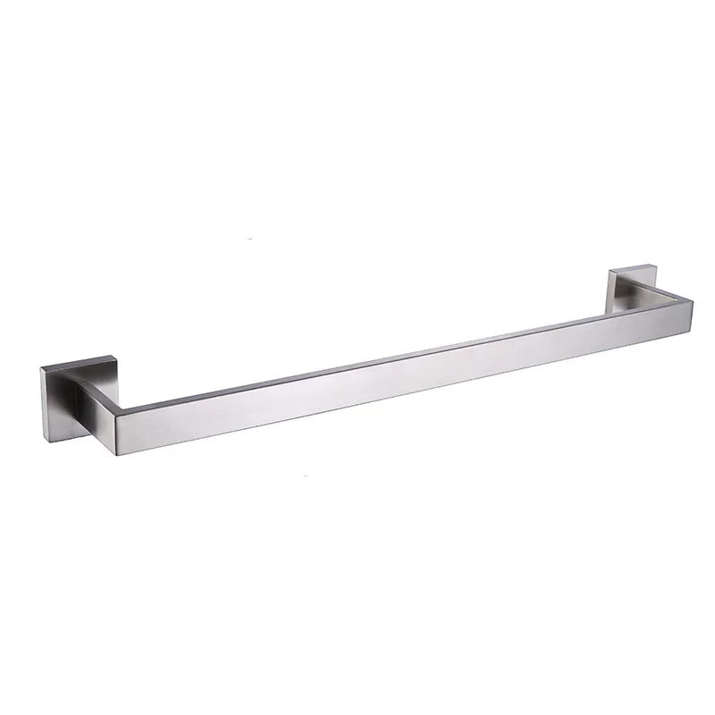 304 Stainless Steel Bathroom Single Rack Long Towel Rack Square Bath Towel Bar Accessories Matte Black