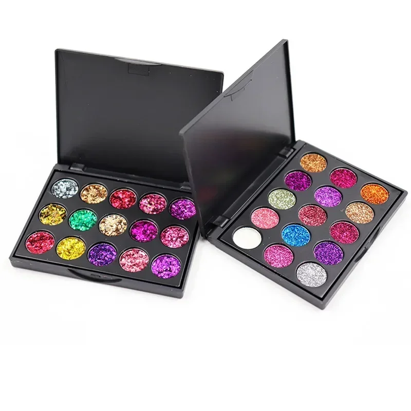 15Color Glitter Eyeshadow Palettes Exotic Flavors Pressed Glitter Shimmer Matte Eye Shadow Neon Metallic Women Make up Cosmetics