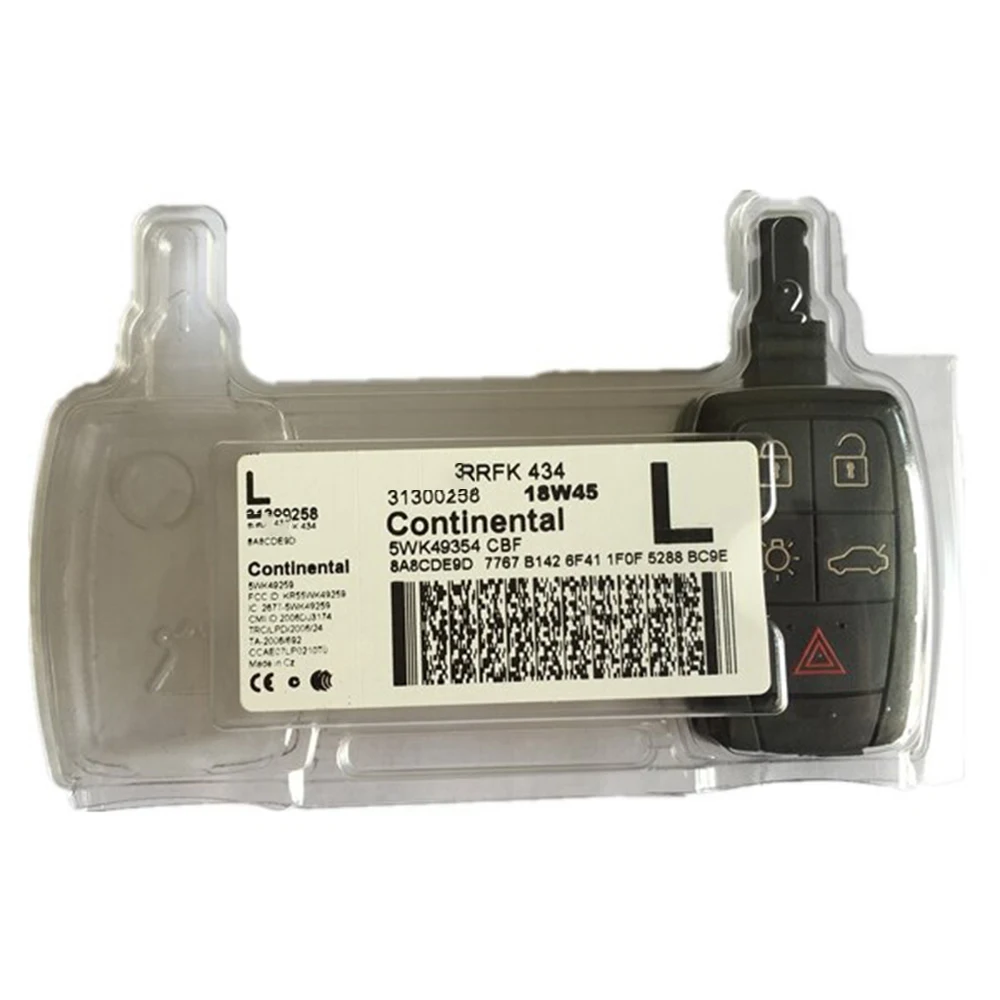 OEM 5 Buttons For 2004 - 2013 Volvo C70 C30 S40 V50 Remote Key 434MHZ with Smart Entry 5WK49354 CBF 5WK49259 Keyless Go