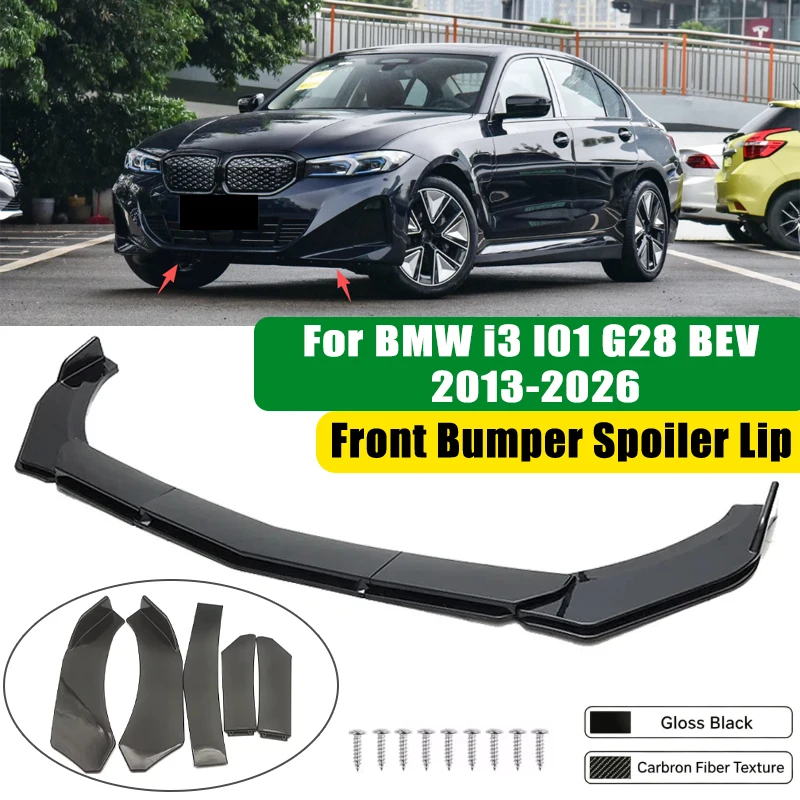 For BMW i3 I01 G28 BEV 2013-2026 5Pcs ABS Car Front Bumper Lip Spoiler Splitter Body Kit Canard Tuning Accessories