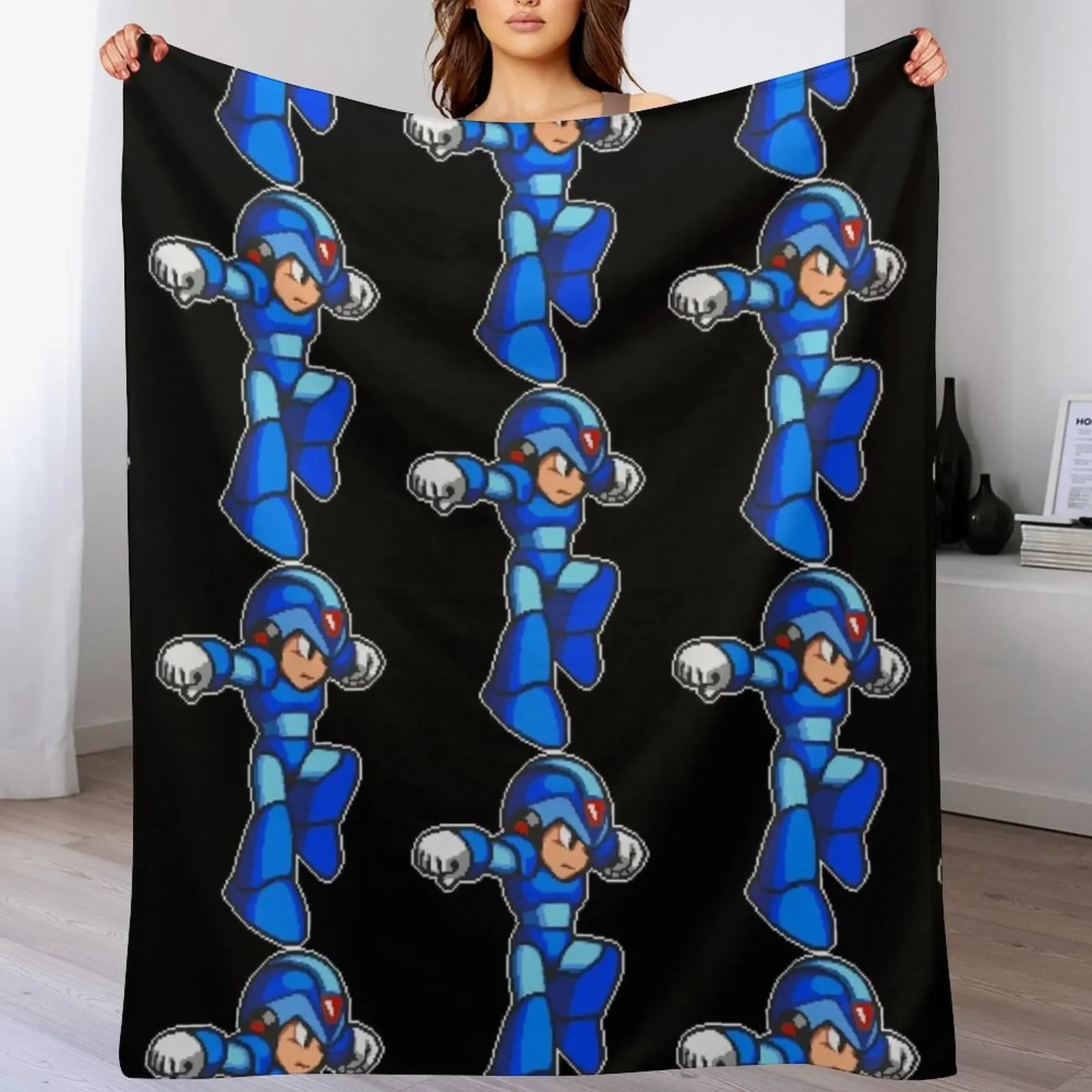 Mega man X Throw Blanket Soft Home Decor Blanket for Couch Bedroom