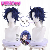 Sampo Koski Cosplay Wig Honkai Star Rail Earrings Blue Gray Short Hair Mercenary Underworld Astral Express Heat-resistant Fiber